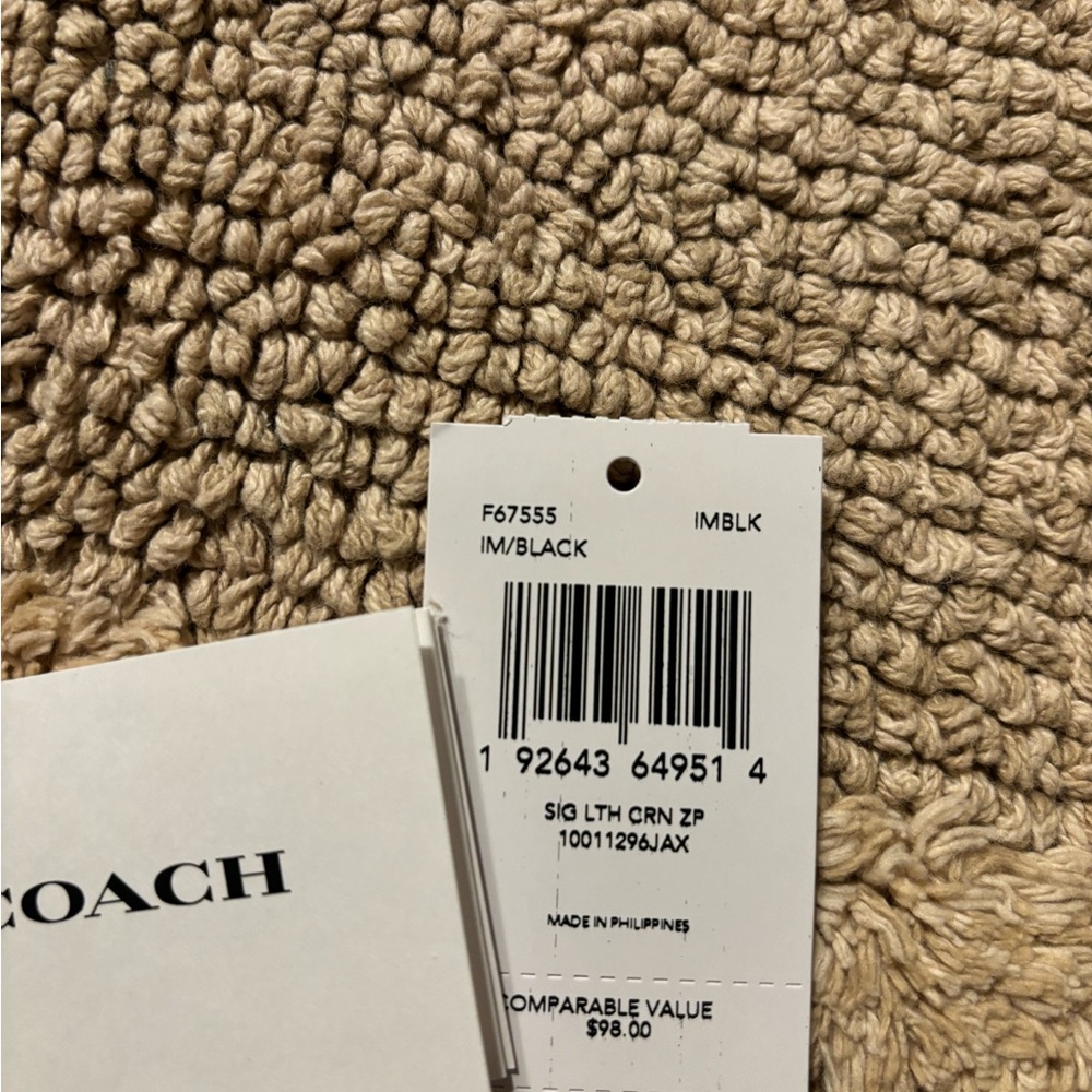 Coach Black Embossed Leather Pouch - Picture 6 of 6